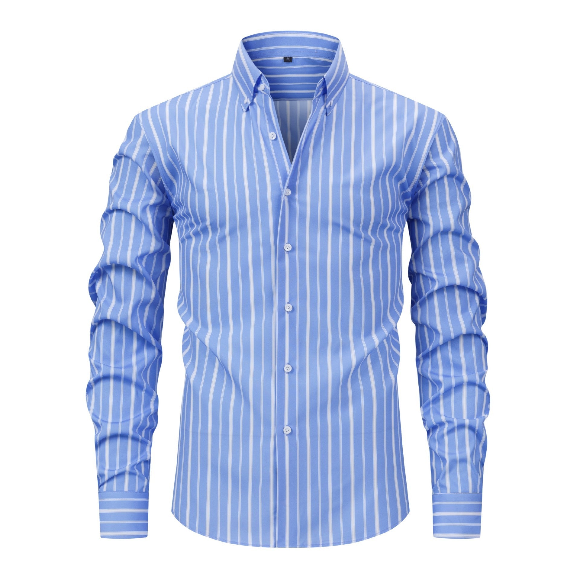 Men's Digital Printed Striped Long-sleeved Lapel Shirt