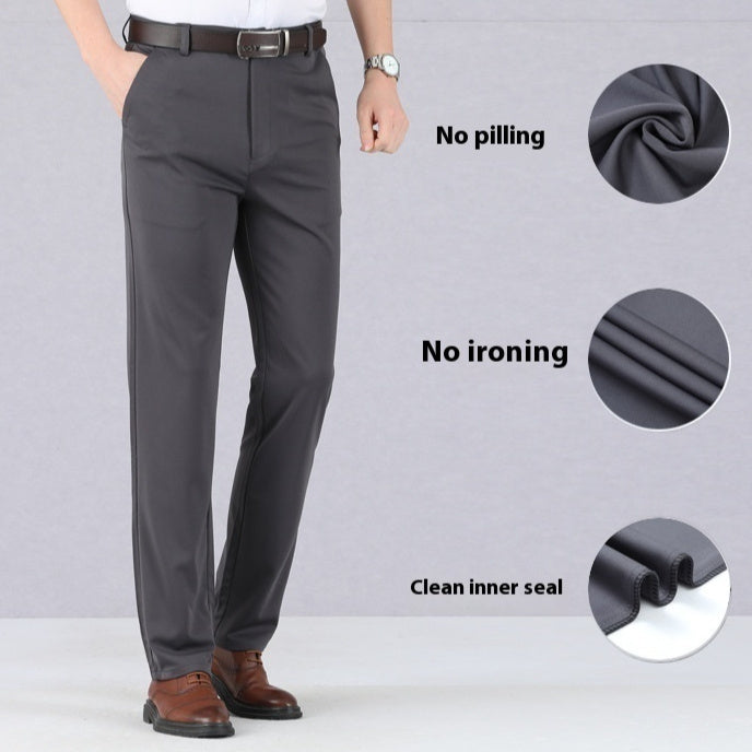 Summer Thin Ice Silk Middle-aged Men's Pants