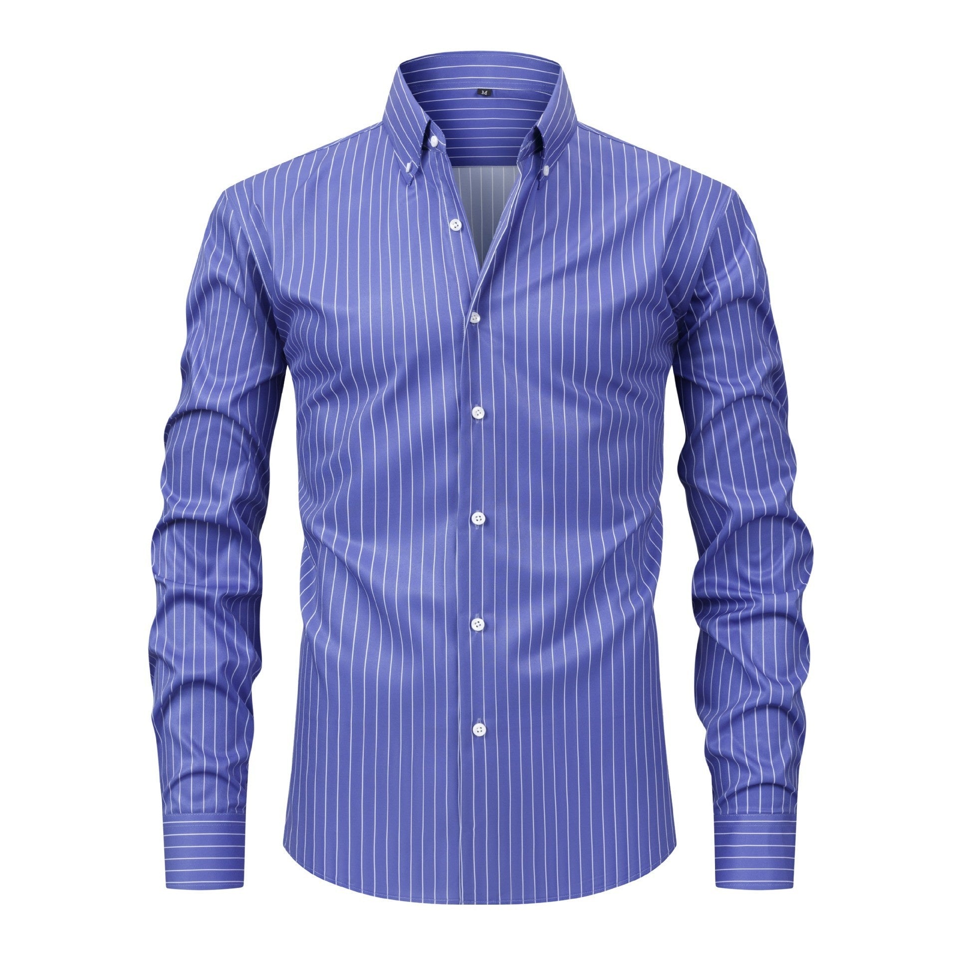 Men's Digital Printed Striped Long-sleeved Lapel Shirt