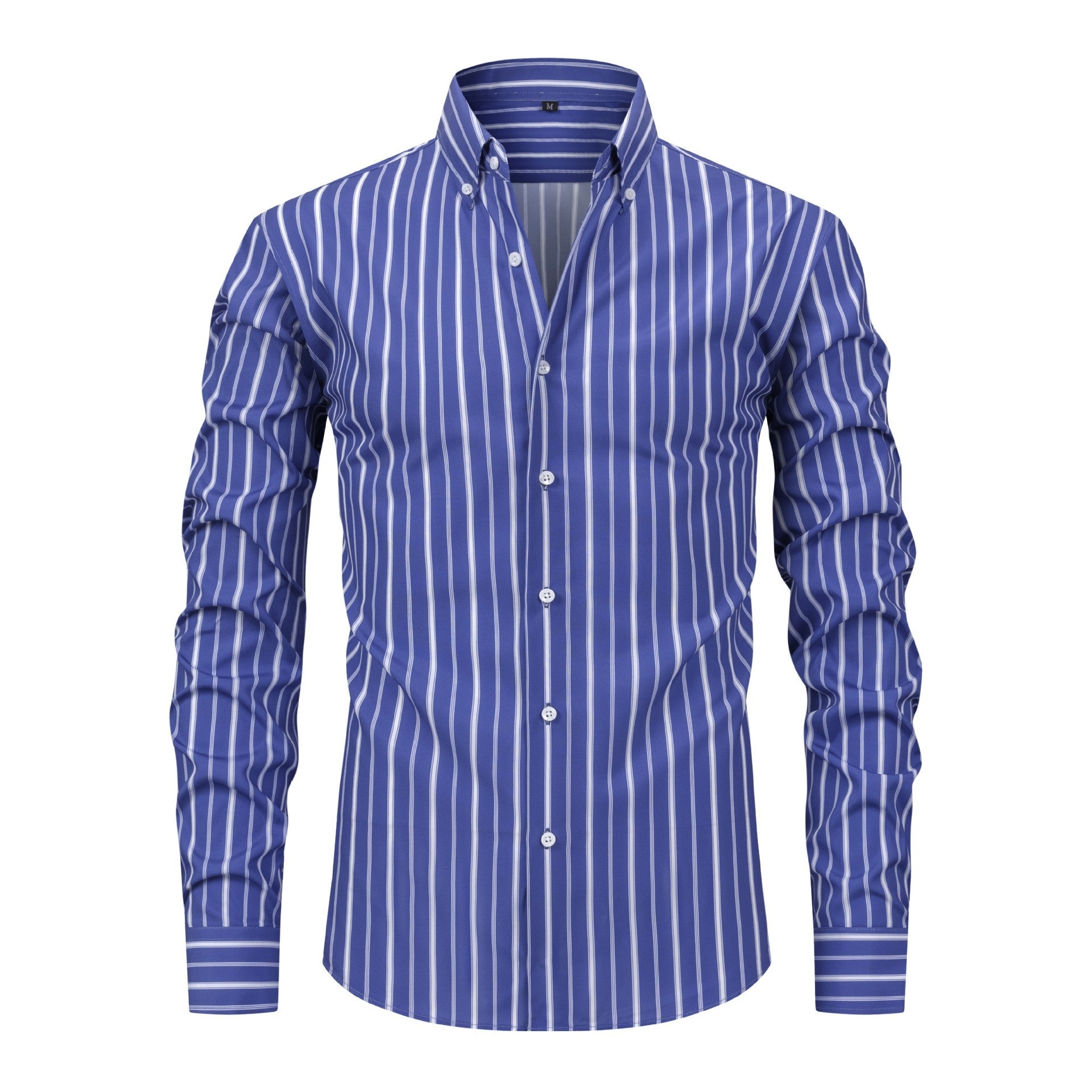 Men's Digital Printed Striped Long-sleeved Lapel Shirt