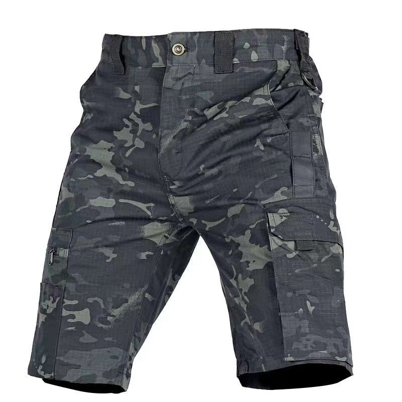 Beetle Elastic Waist Multifunctional Camouflage Shorts