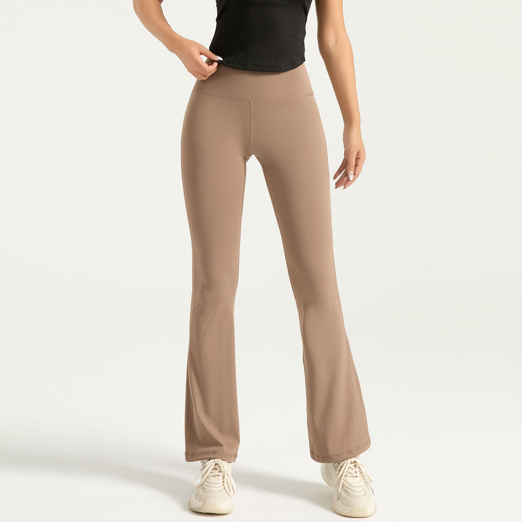High Waist Hip Lift Yoga Bell-bottom Pants Nude Feel Fitness