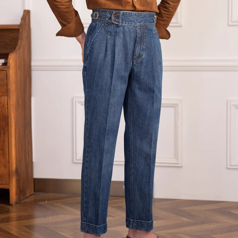 Drooping Straight Curling Suit Pants