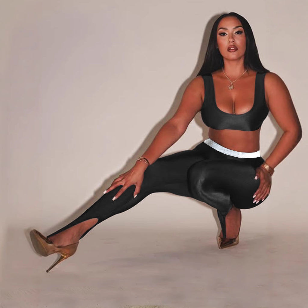 Front Step Shiny Leggings