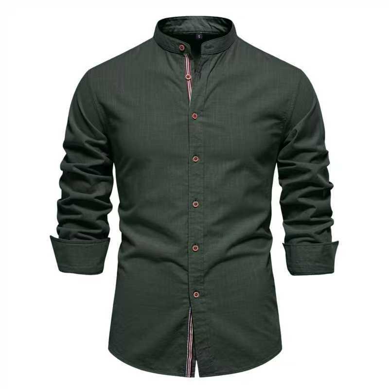 Men's Solid Color Long Sleeve Shirt