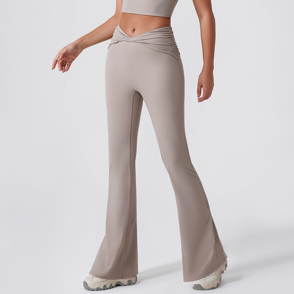 Female Pure Color Tight Hip Lift Quick-drying Casual Sports Trousers