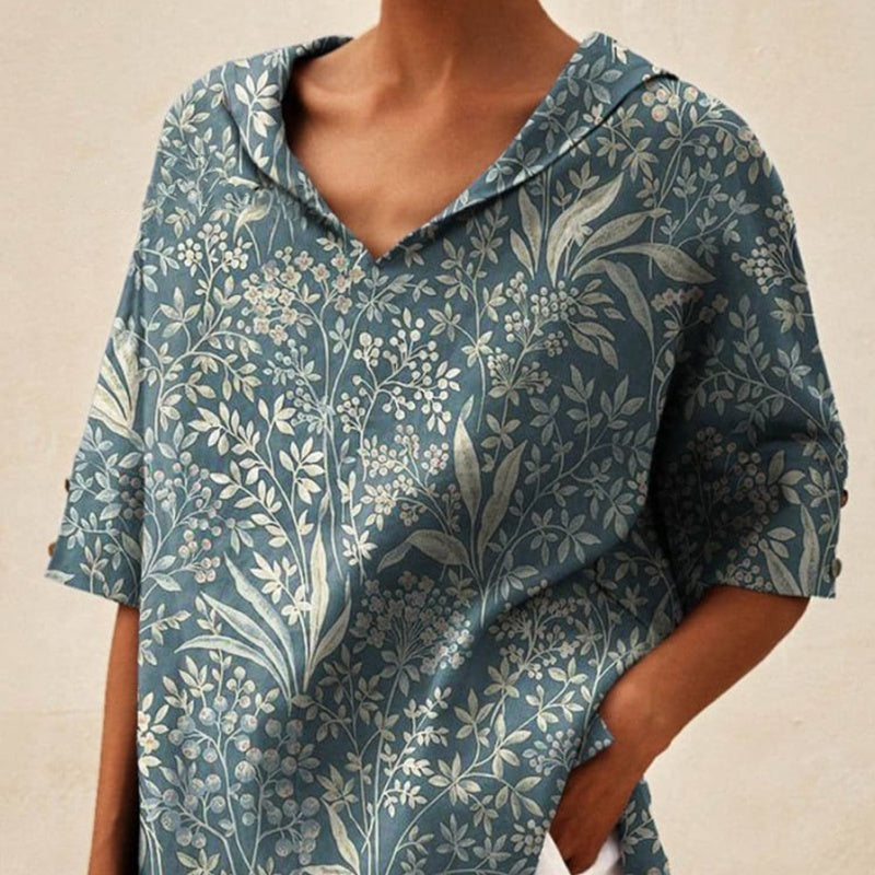 Cotton And Linen Relaxed-fit Hoodie Top T-shirt