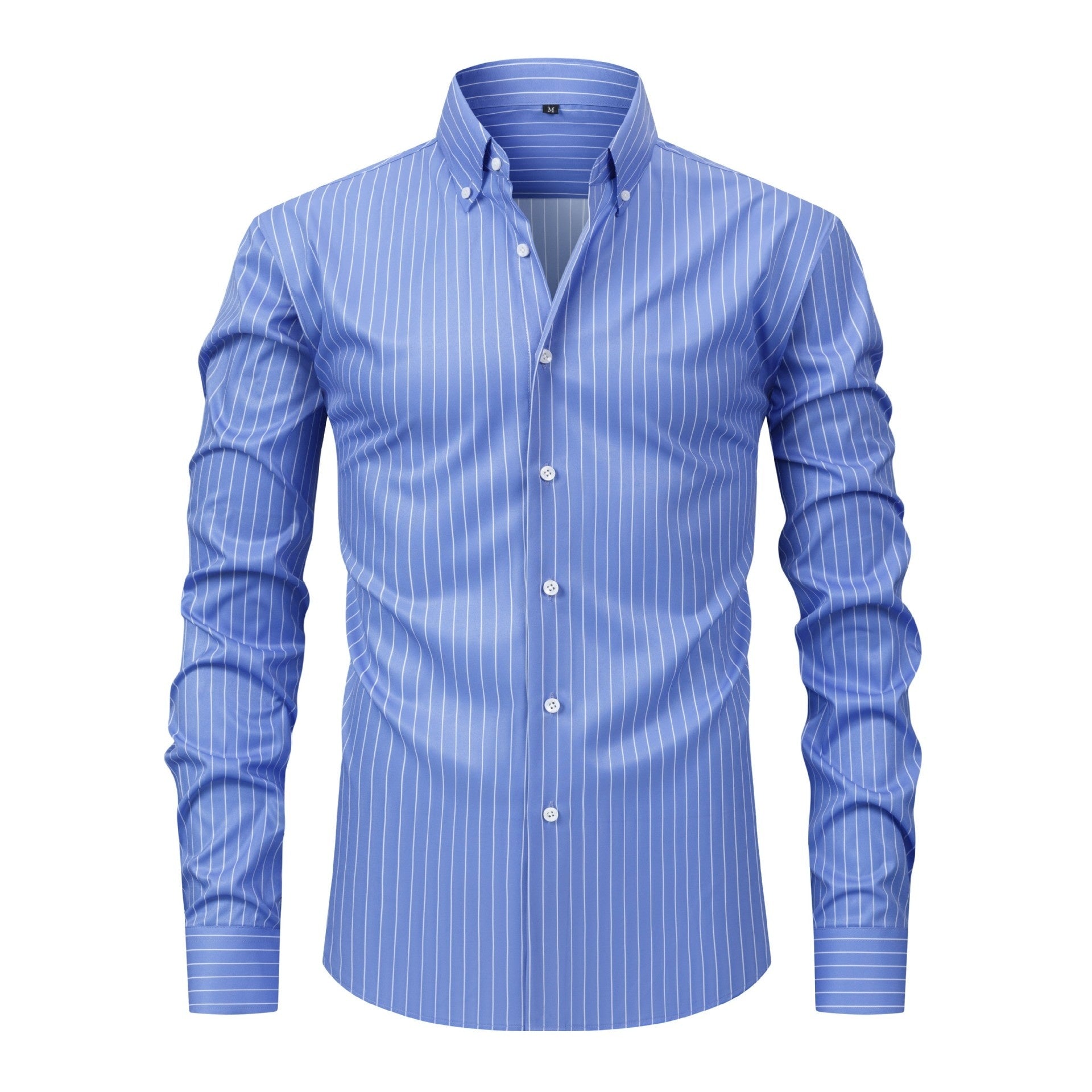 Men's Digital Printed Striped Long-sleeved Lapel Shirt