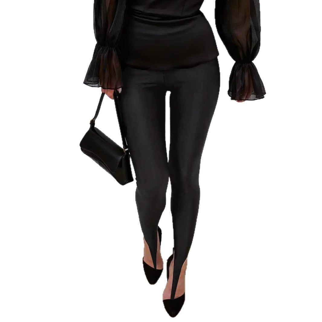 Front Step Shiny Leggings