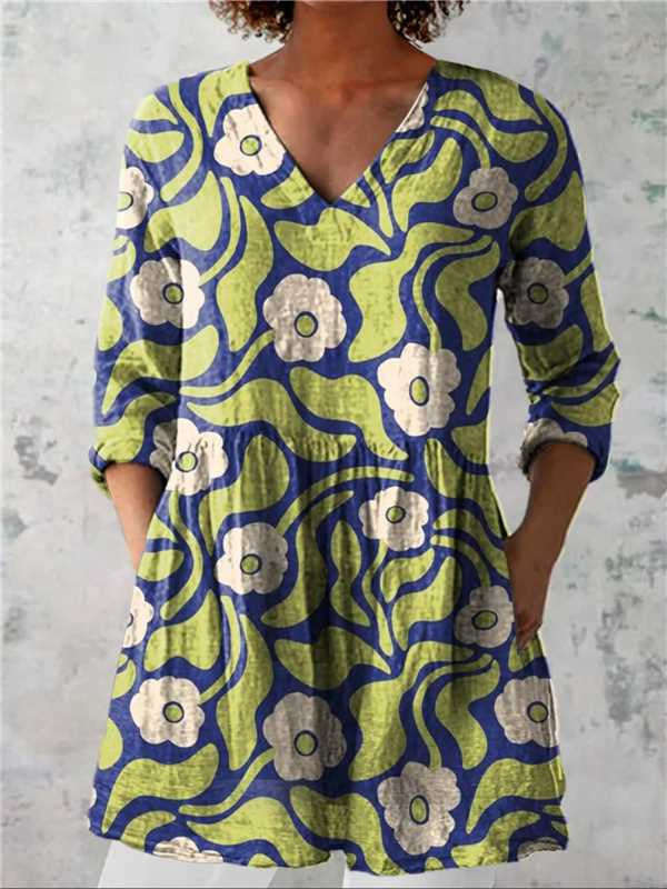 Female Creative Fish Pattern Vacation Style Dress