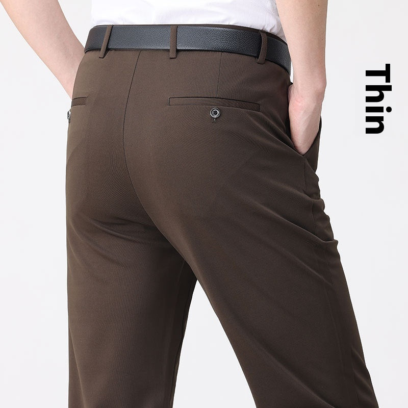 Summer Thin Ice Silk Middle-aged Men's Pants