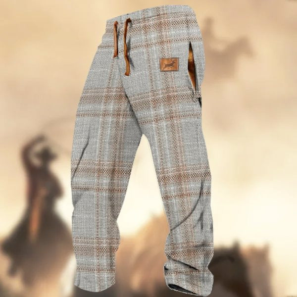 Printed Drawstring Men's Casual Pants