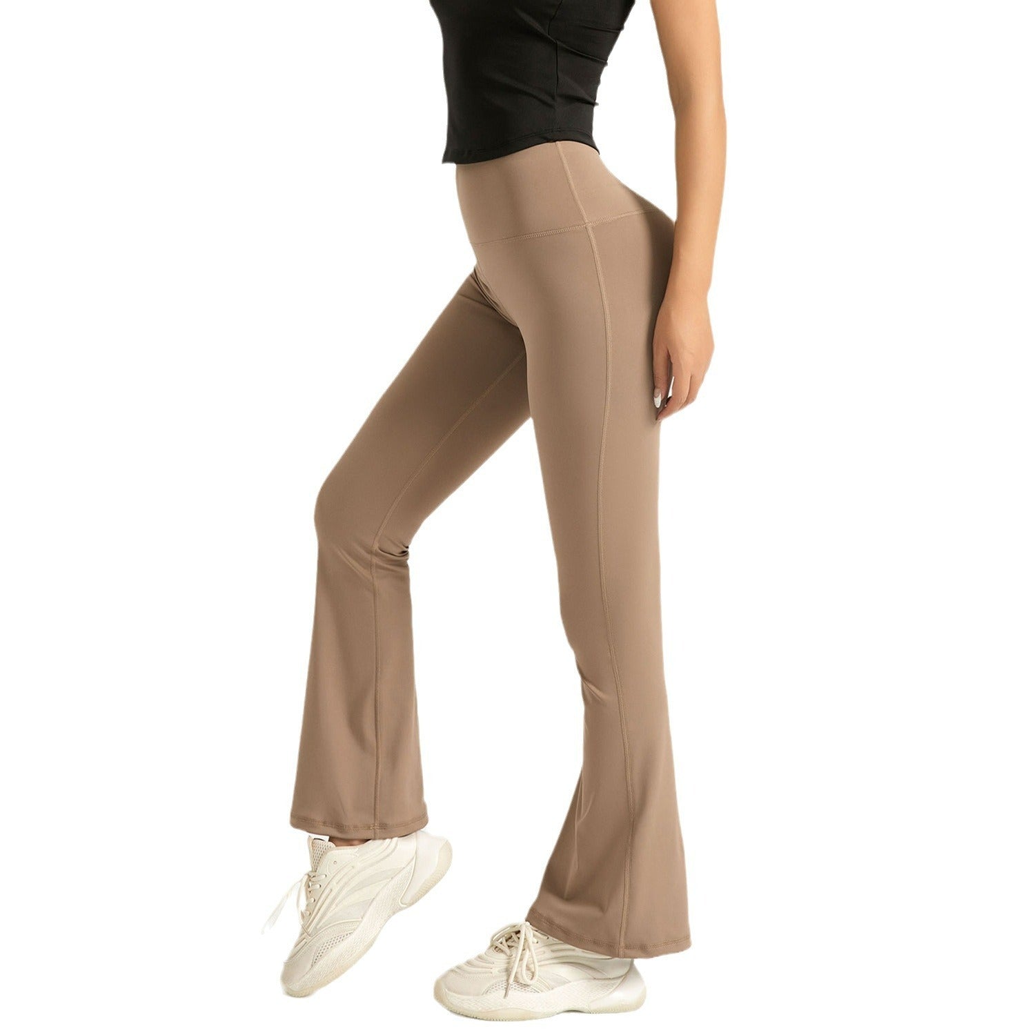 High Waist Hip Lift Yoga Bell-bottom Pants Nude Feel Fitness