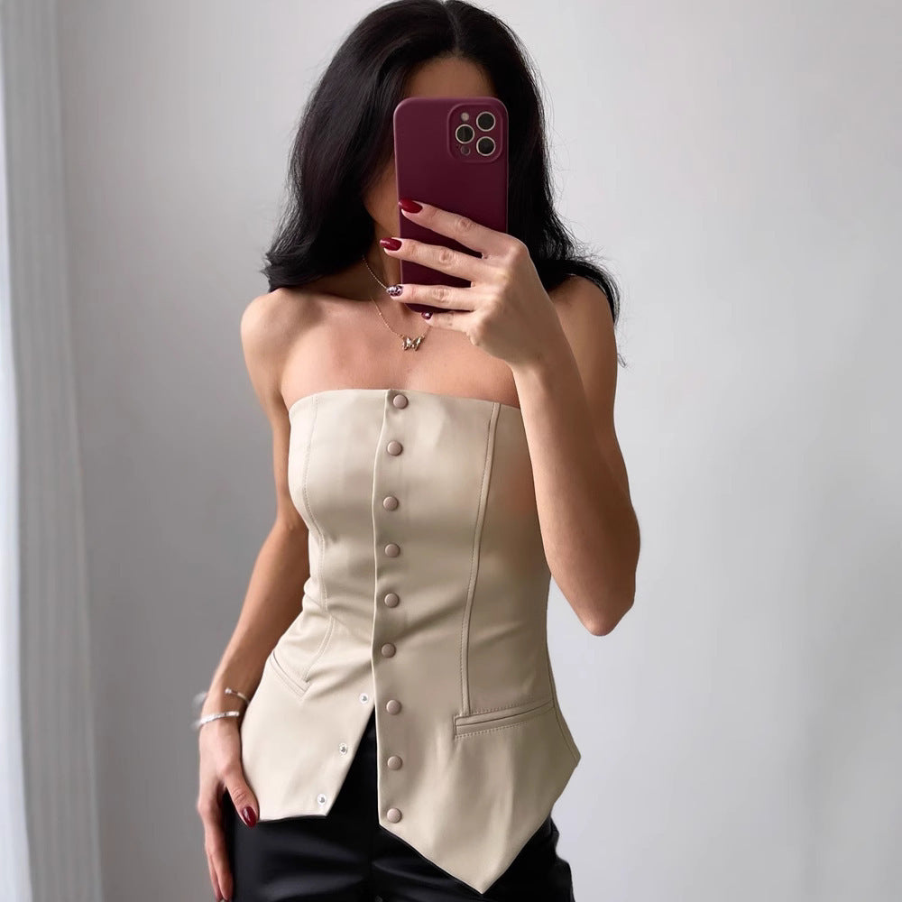 Women's Fashion Sexy Backless Fitted Vest