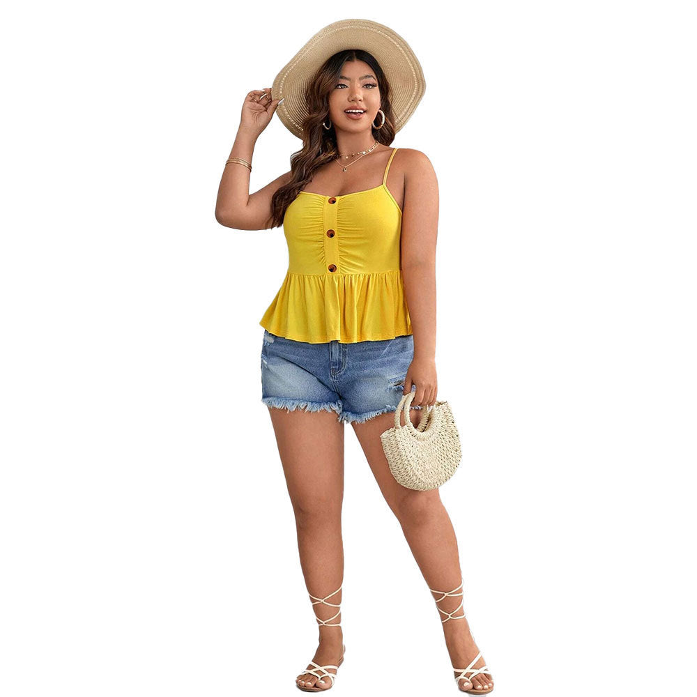 Women's Waist-cinching Ruffled Sexy Off-shoulder Camisole