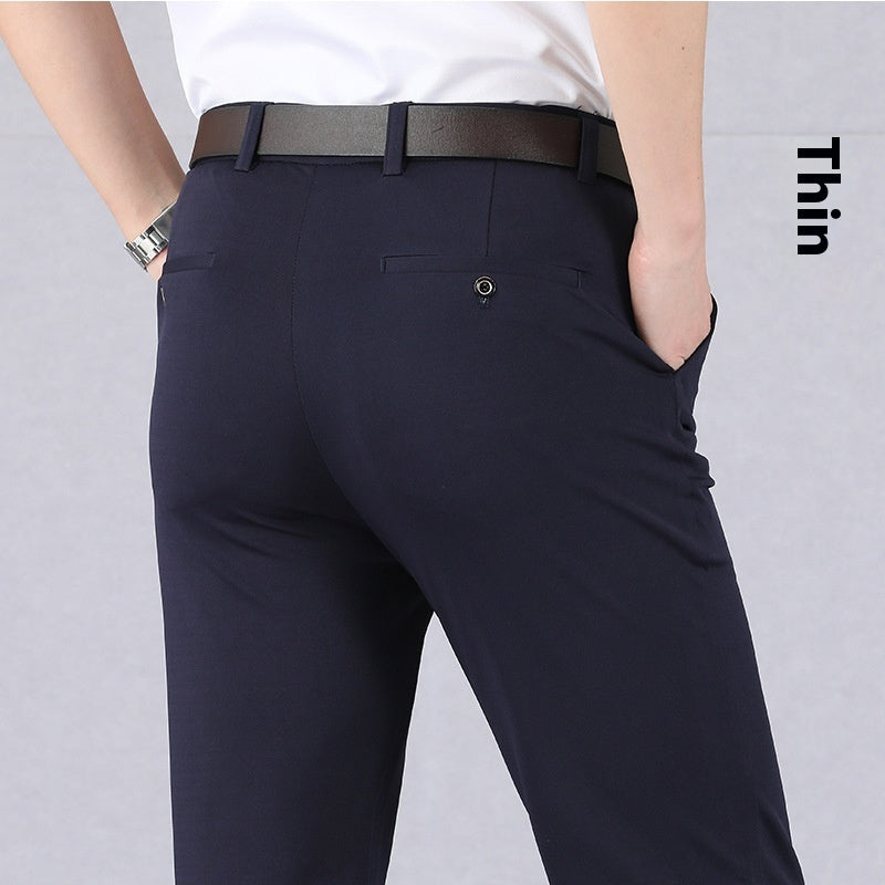 Summer Thin Ice Silk Middle-aged Men's Pants