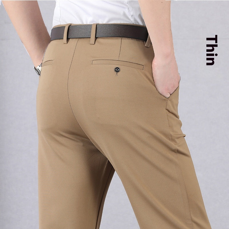 Summer Thin Ice Silk Middle-aged Men's Pants