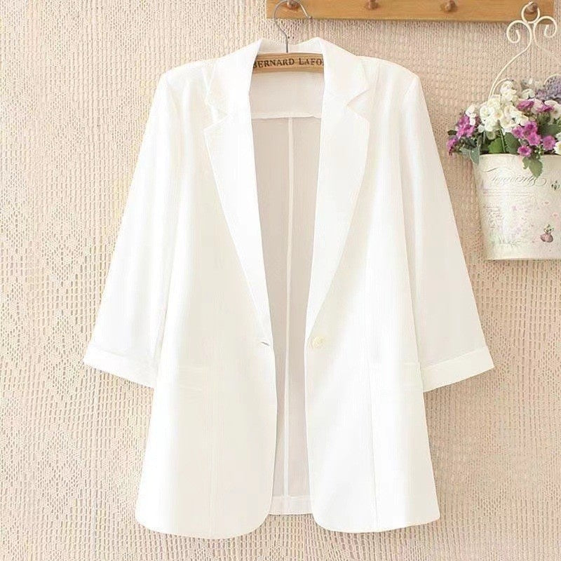 Women's Casual Half Sleeve Solid Color Thin Shawl Coat