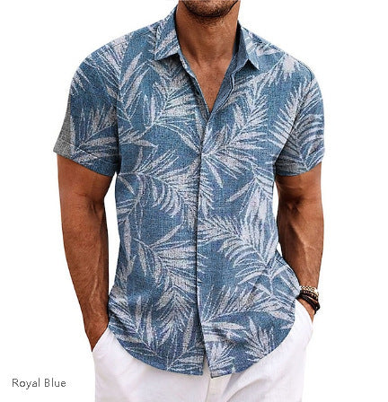Men's Linen Short-sleeved T-shirt Loose