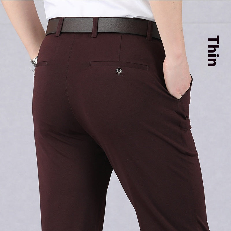 Summer Thin Ice Silk Middle-aged Men's Pants