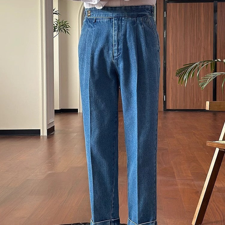 Drooping Straight Curling Suit Pants