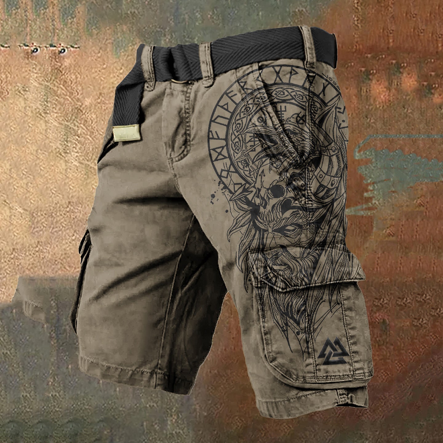 3D Personality Printing Stylish Shorts Zipper Men's Pants