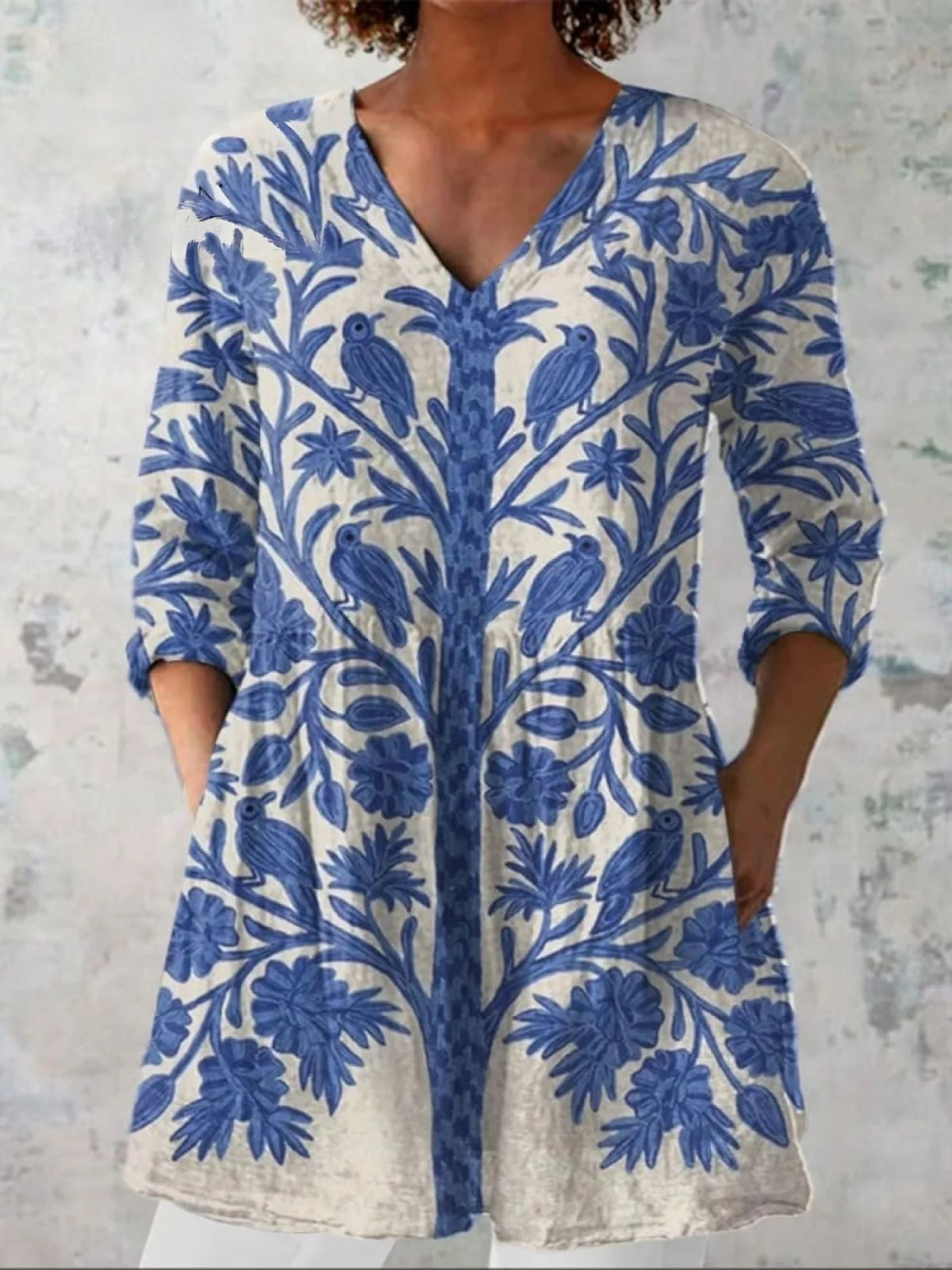 Female Creative Fish Pattern Vacation Style Dress