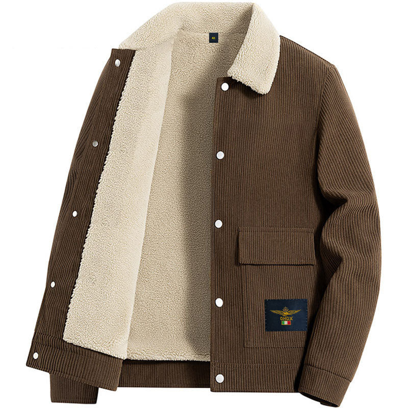 Autumn And Winter Lamb Fleece Warm High-quality Corduroy Jacket