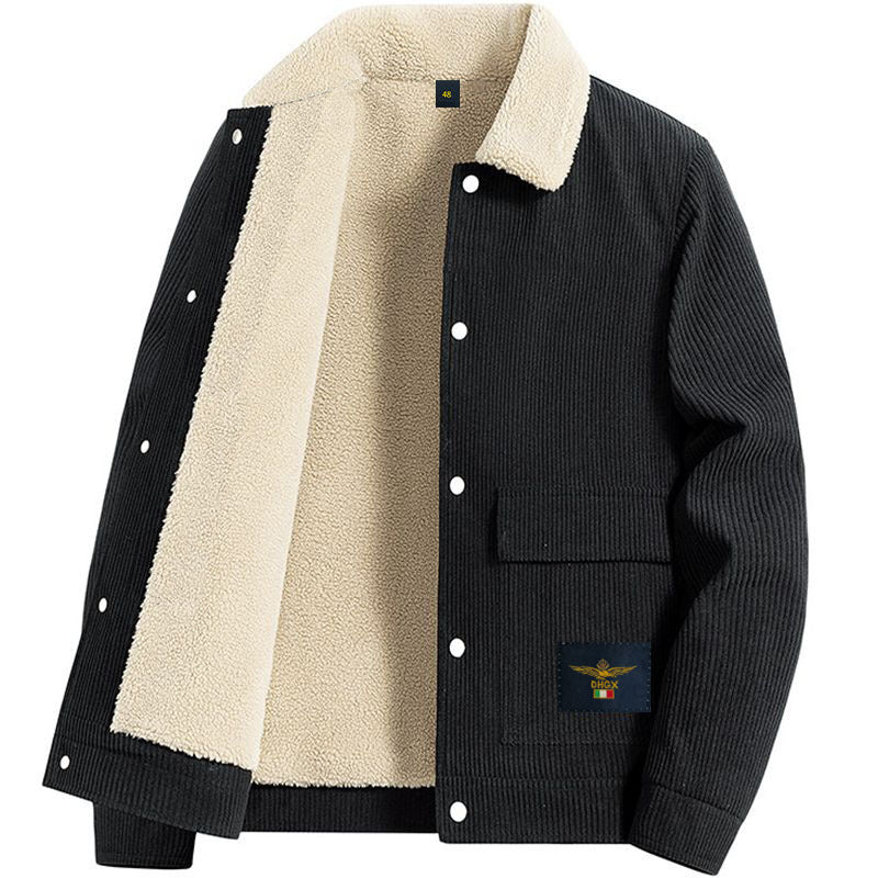 Autumn And Winter Lamb Fleece Warm High-quality Corduroy Jacket