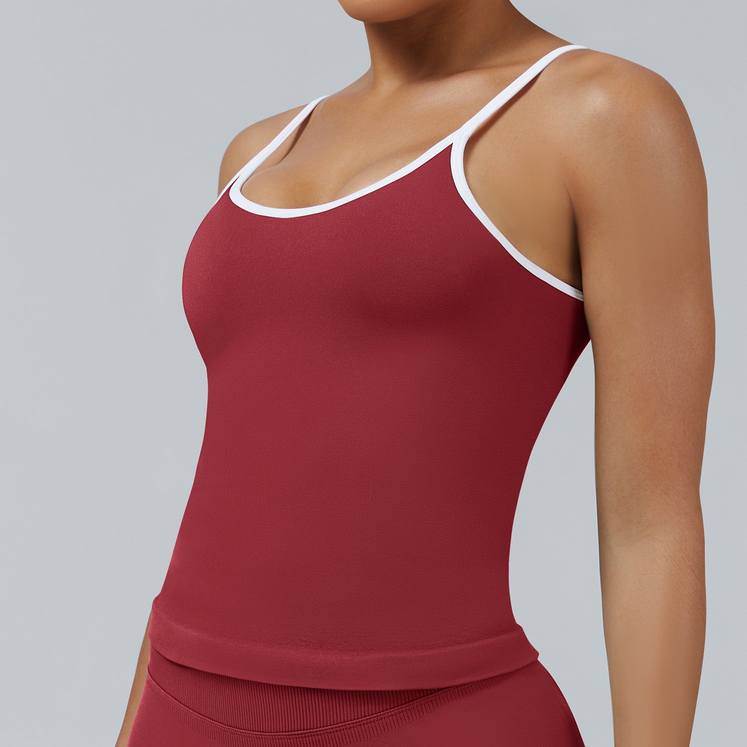Women's Tight Contrast Color Sports Vest Backless Workout Clothes