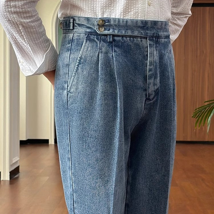 Drooping Straight Curling Suit Pants