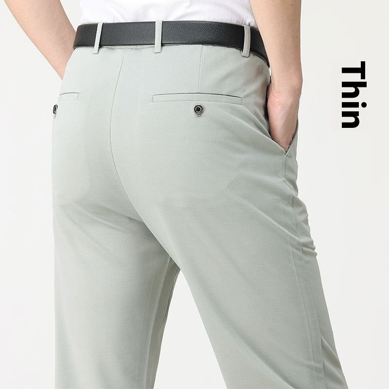 Summer Thin Ice Silk Middle-aged Men's Pants
