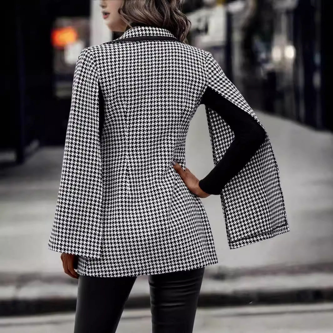 Women's Suit Jacket Split Long Sleeve Commuting Elegant