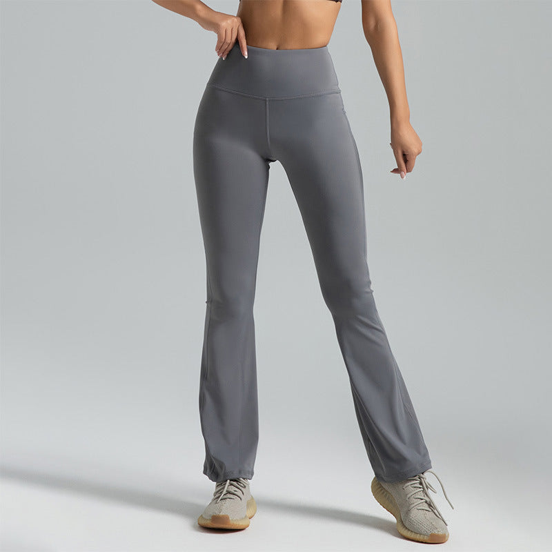 High Waist Hip Lift Yoga Bell-bottom Pants Nude Feel Fitness